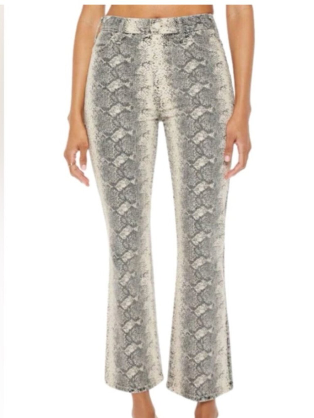 Mother - Women's Grey and Brown Snake Print Jeans